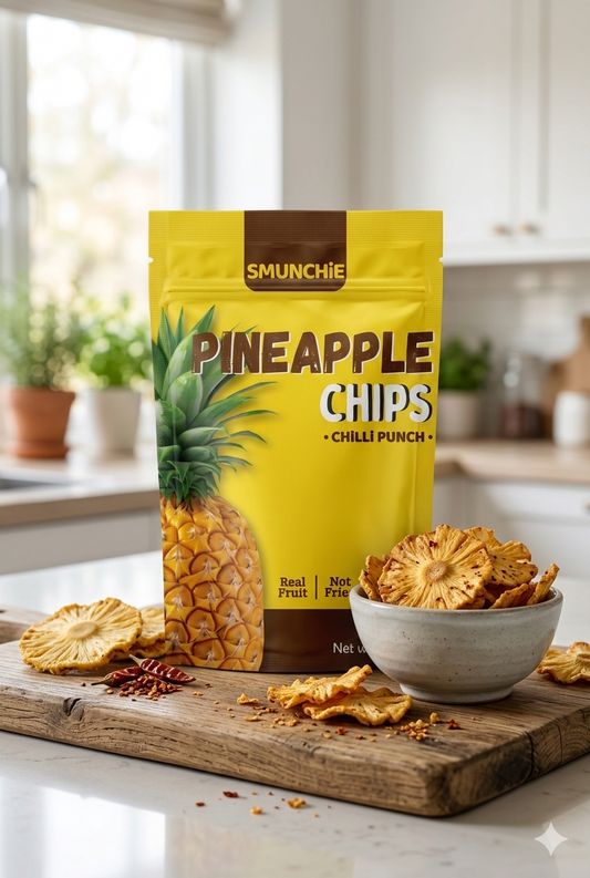 Smunchie Pineapple Chips | Chilli Punch Flavours | Dehydrated Fruit Snack | 30g | No Preservatives
